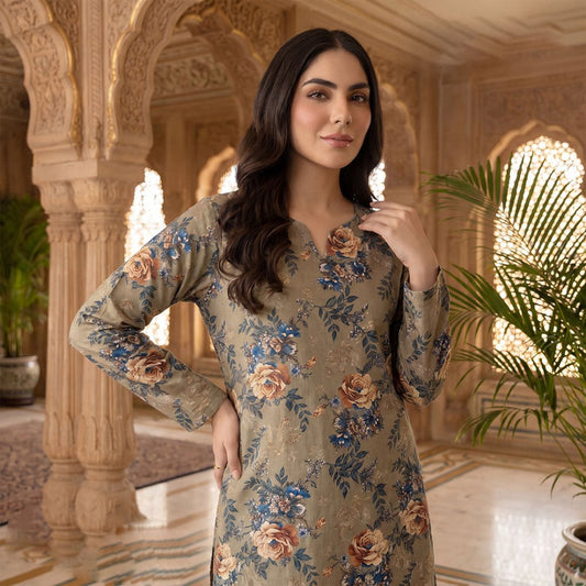 2 pcs Lawn All Over Unstitched Suit LC - 5028 - Ladies Choice
