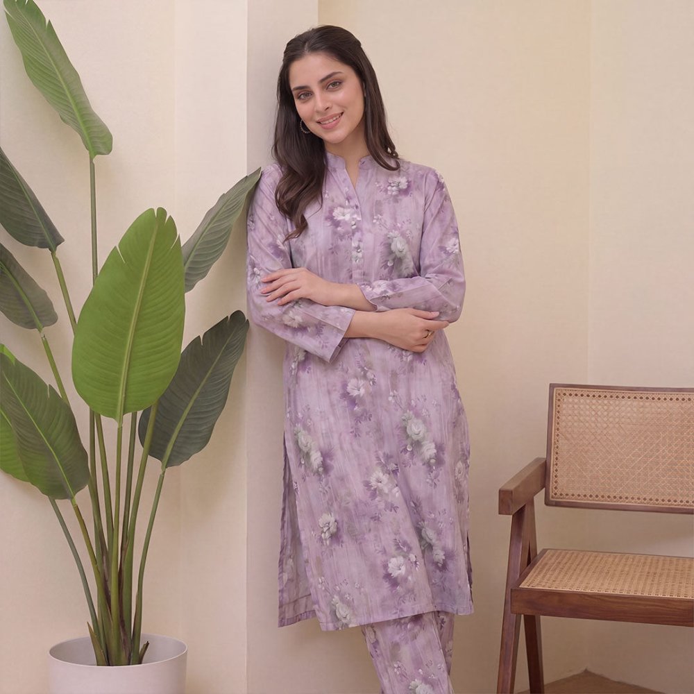 2 pcs Lawn All Over Unstitched Suit LC - 5032 - Ladies Choice