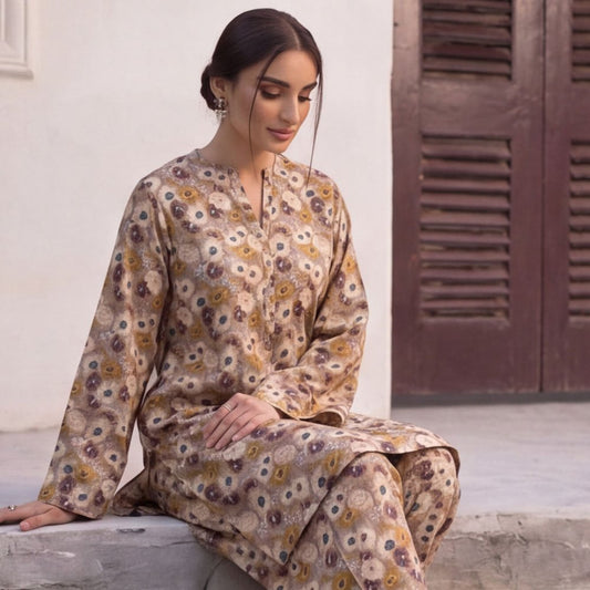 2 pcs Lawn All Over Unstitched Suit LC - 5045 - Ladies Choice