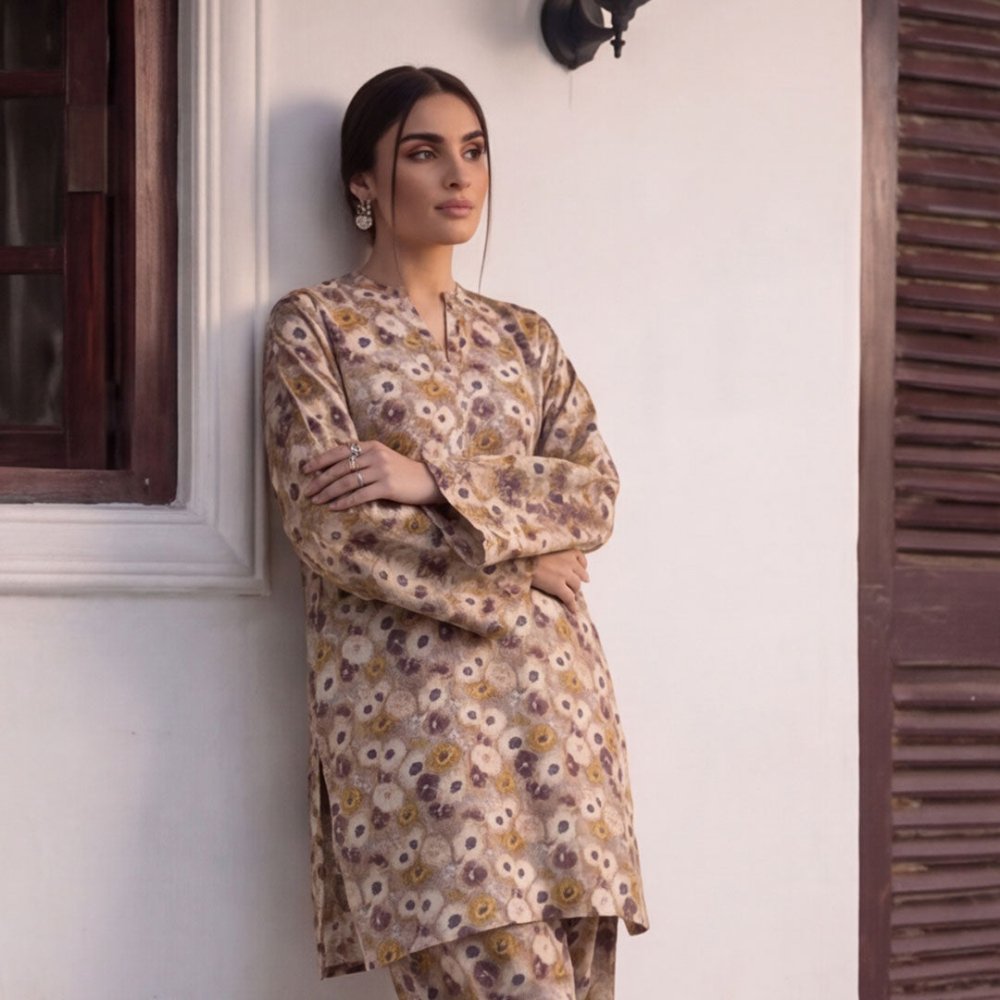 2 pcs Lawn All Over Unstitched Suit LC - 5045 - Ladies Choice