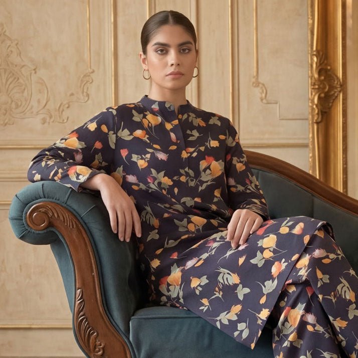 2 pcs Lawn All Over Unstitched Suit LC - 5047 - Ladies Choice