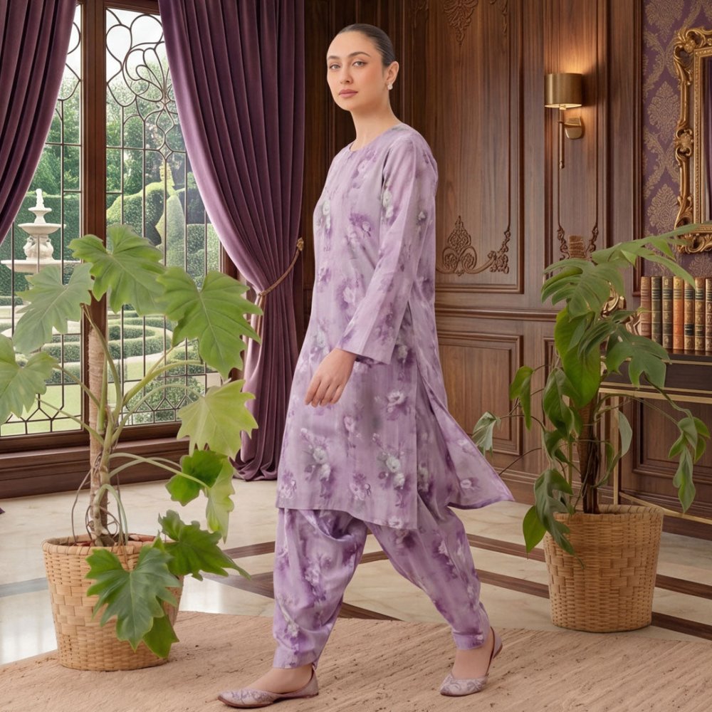 2 pcs Lawn All Over Unstitched Suit LC - 5050 - Ladies Choice