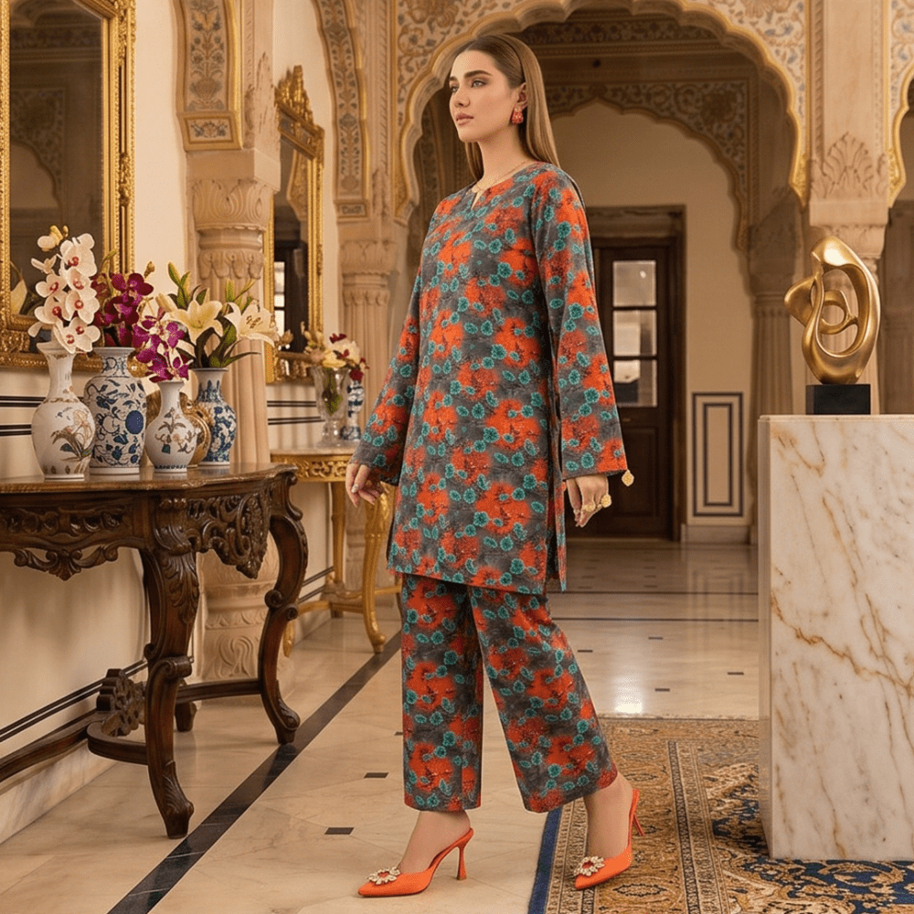 2 Piece Premium Lawn Unstitched Suit (Kurta & Trouser) LC-5074 - Ladies Choice