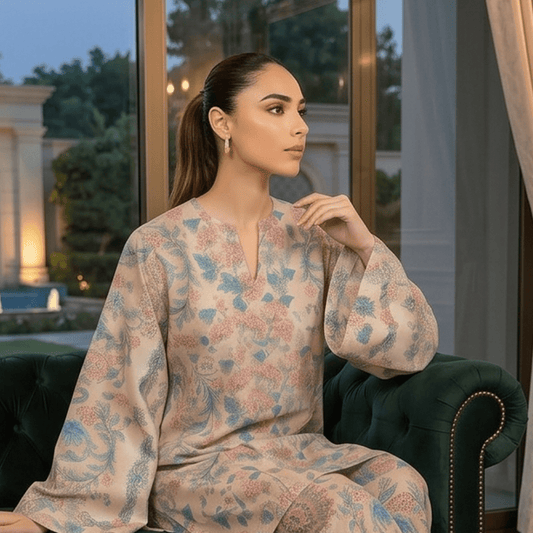 2 Piece Premium Lawn Unstitched Suit (Kurta & Trouser) LC-5077 - Ladies Choice