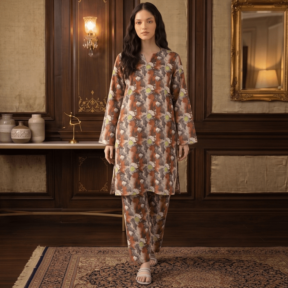 2 Piece Premium Lawn Unstitched Suit (Kurta & Trouser) LC-5092 - Ladies Choice