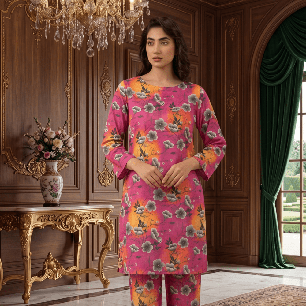2 Piece Premium Lawn Unstitched Suit (Kurta & Trouser) LC-5101 - Ladies Choice