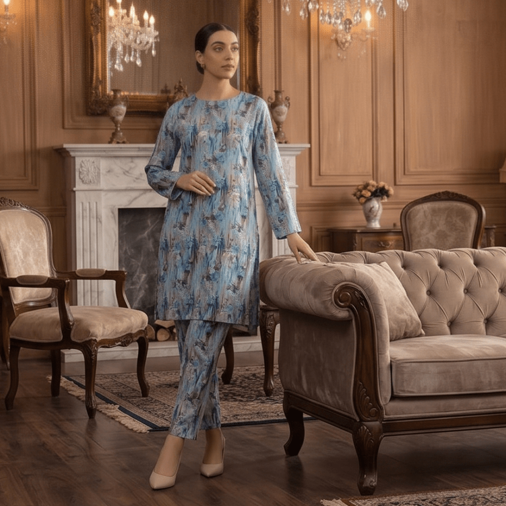 2 Piece Premium Lawn Unstitched Suit (Kurta & Trouser) LC-5124 - Ladies Choice