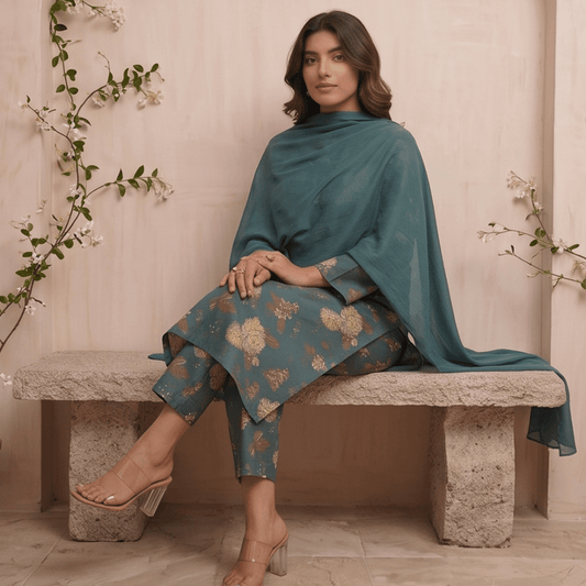 3pcs Premium Lawn Unstitched D-5021 - Ladies Choice