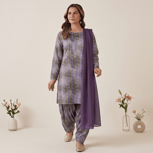 3pcs Premium Lawn Unstitched D-5039 - Ladies Choice