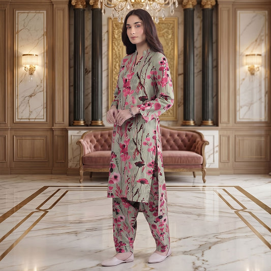 2 Piece Premium Lawn Unstitched Suit (Kurta & Trouser) LC-5062