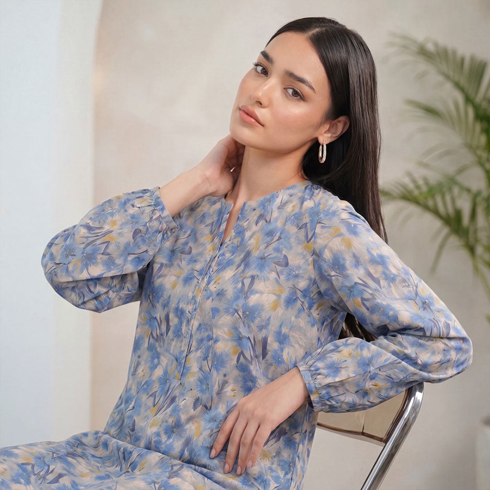2 pcs Lawn All Over Unstitched Suit LC - 5005 - Ladies Choice