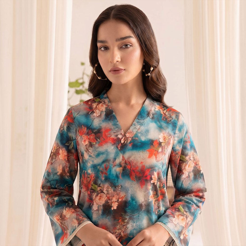 2 pcs Lawn All Over Unstitched Suit LC - 5007 - Ladies Choice