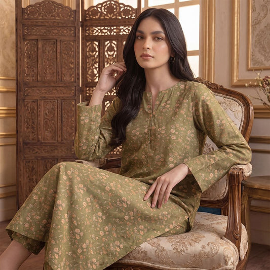 2 pcs Lawn All Over Unstitched Suit LC - 5008 - Ladies Choice