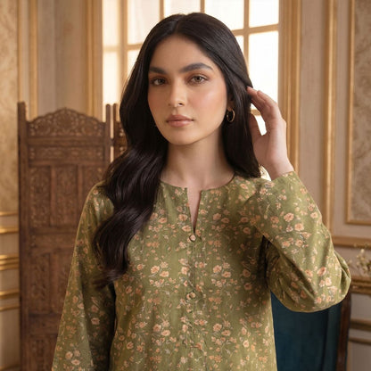 2 pcs Lawn All Over Unstitched Suit LC - 5008 - Ladies Choice