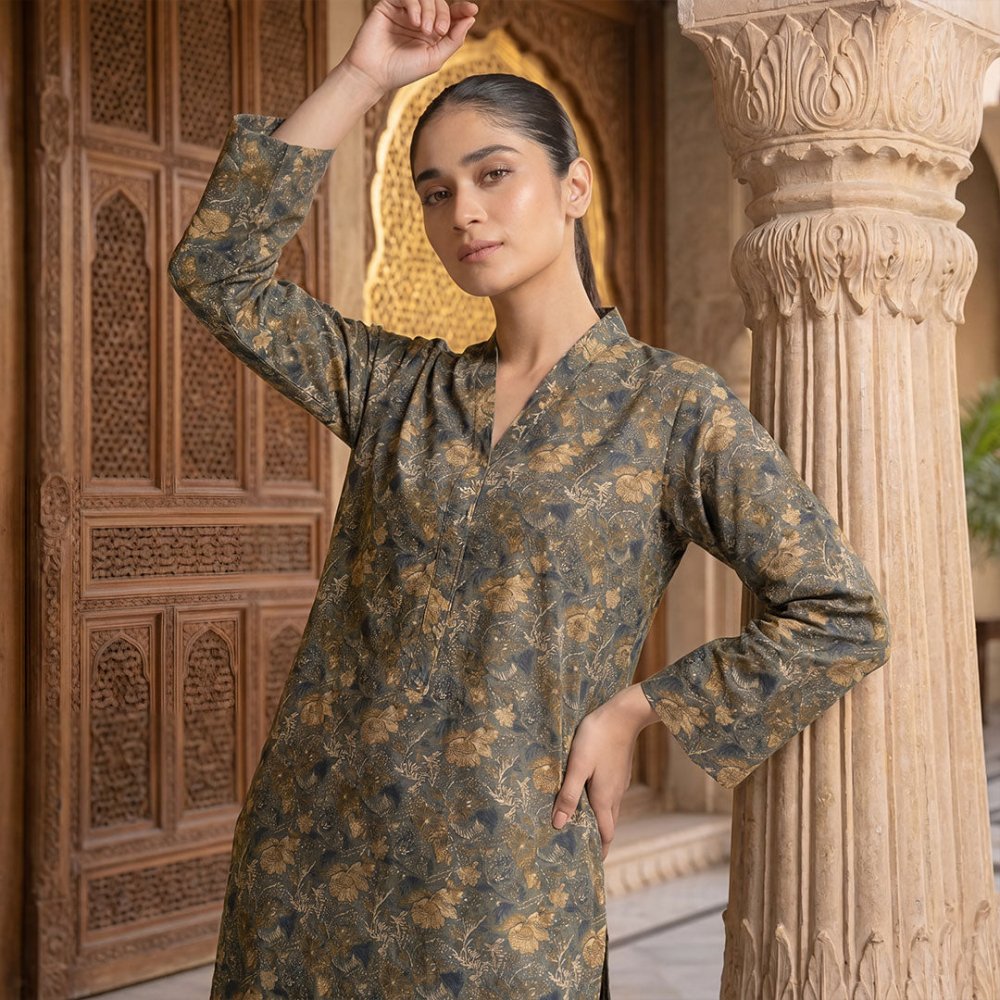 2 pcs Lawn All Over Unstitched Suit LC - 5012 - Ladies Choice