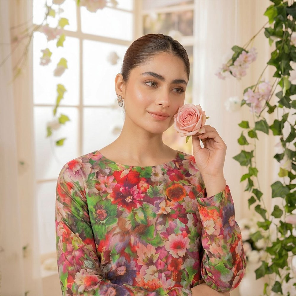 2 pcs Lawn All Over Unstitched Suit LC - 5018 - Ladies Choice