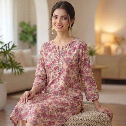 2 pcs Lawn All Over Unstitched Suit LC - 5020 - Ladies Choice