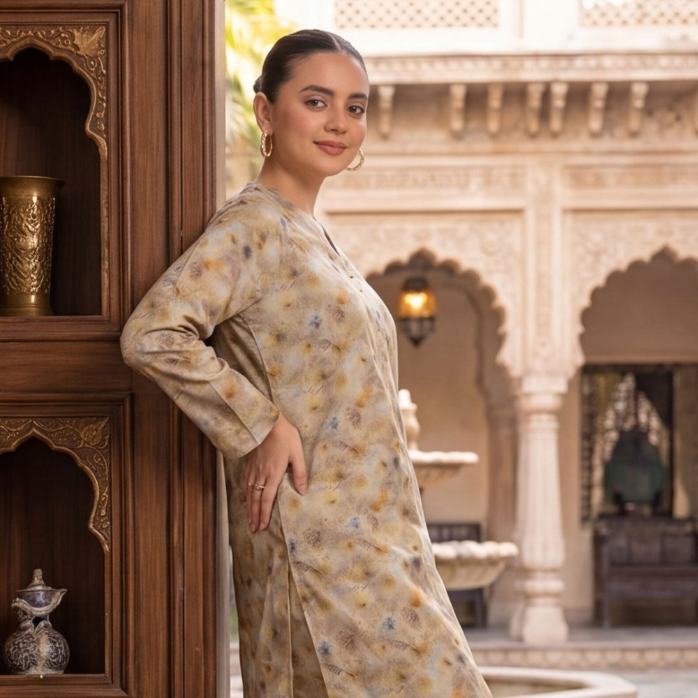2 pcs Lawn All Over Unstitched Suit LC - 5024 - Ladies Choice