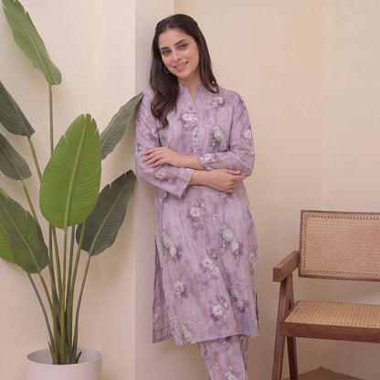 2 pcs Lawn All Over Unstitched Suit LC - 5032 - Ladies Choice