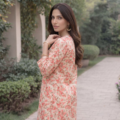 2 pcs Lawn All Over Unstitched Suit LC - 5038 - Ladies Choice