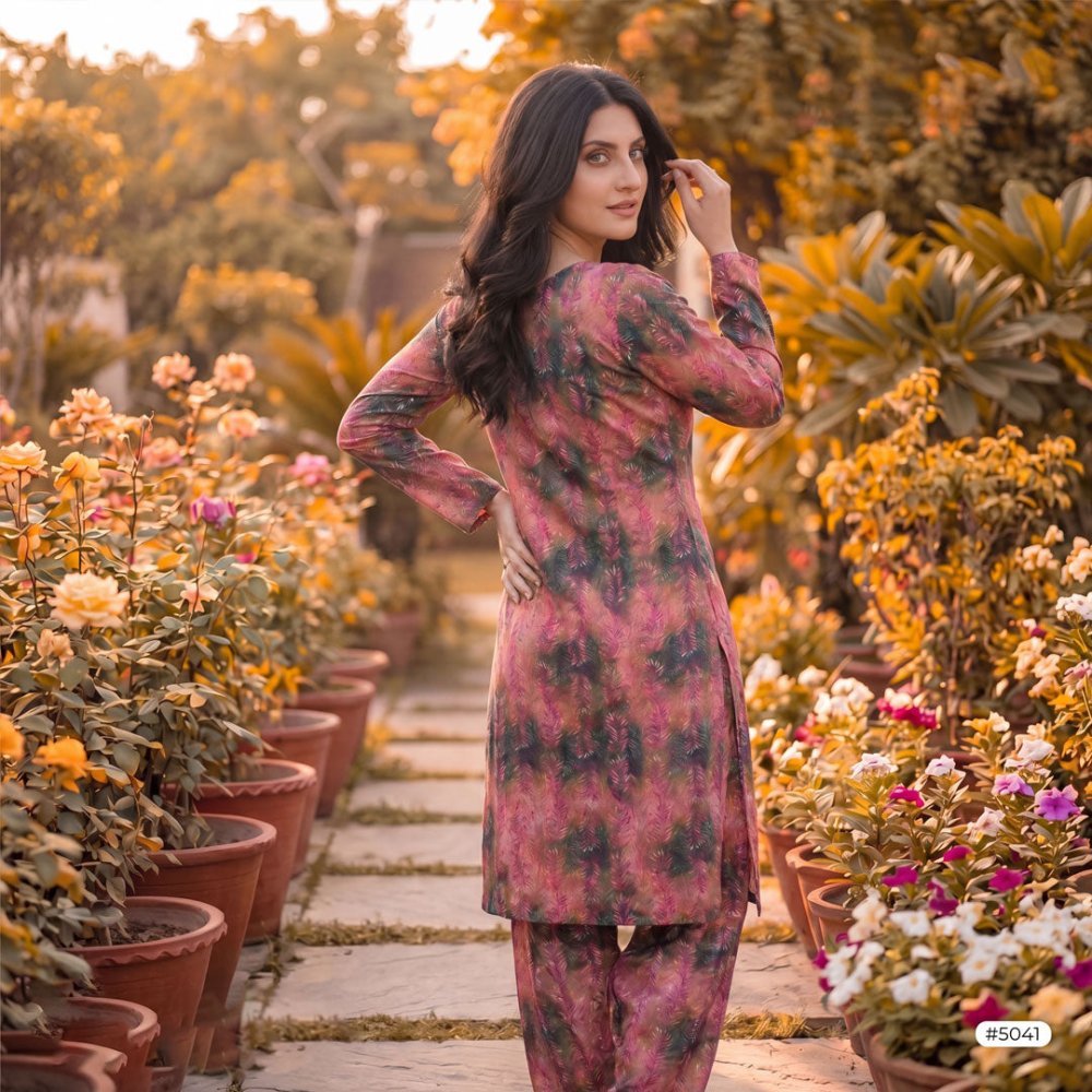 2 pcs Lawn All Over Unstitched Suit LC - 5041 - Ladies Choice