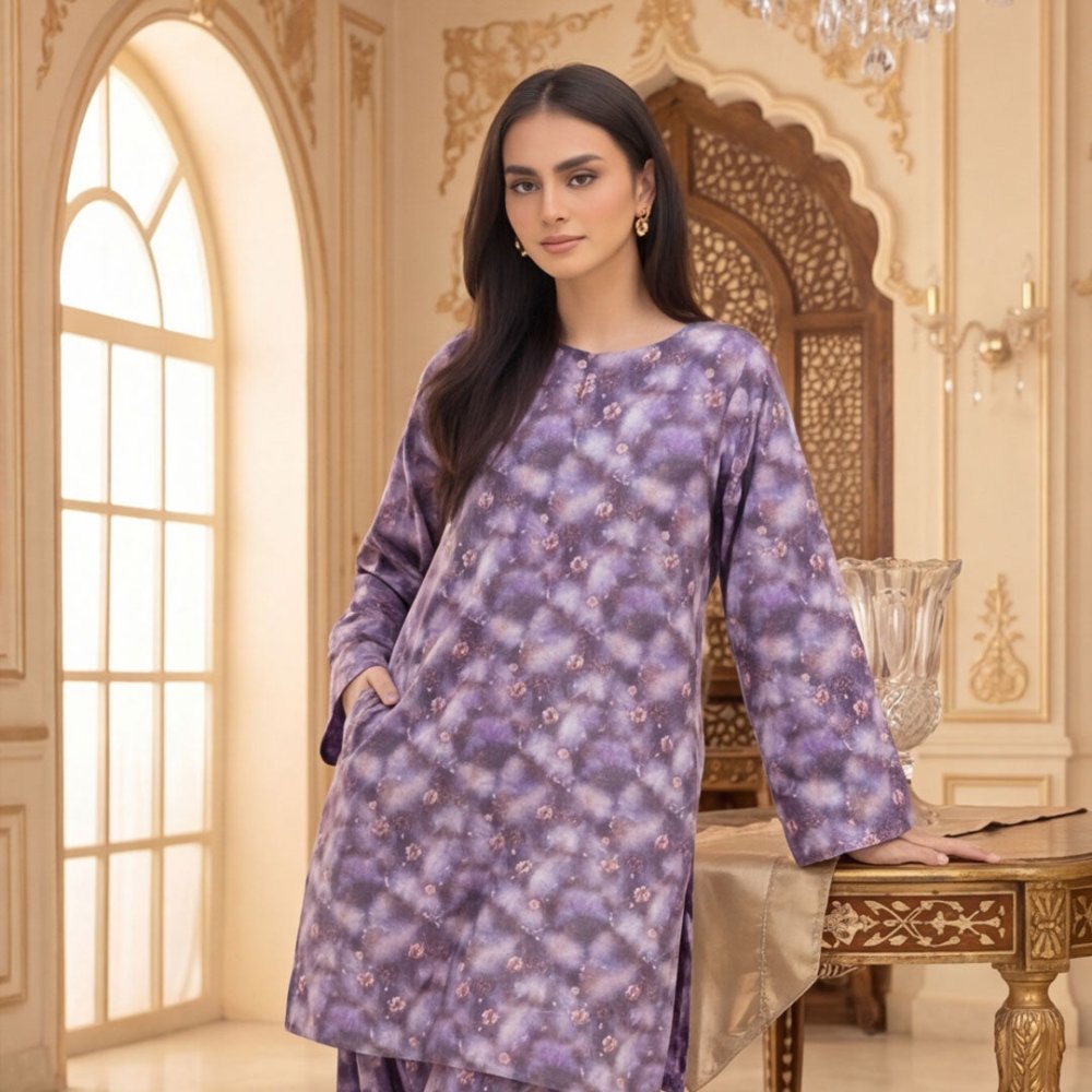 2 pcs Lawn All Over Unstitched Suit LC - 5049 - Ladies Choice