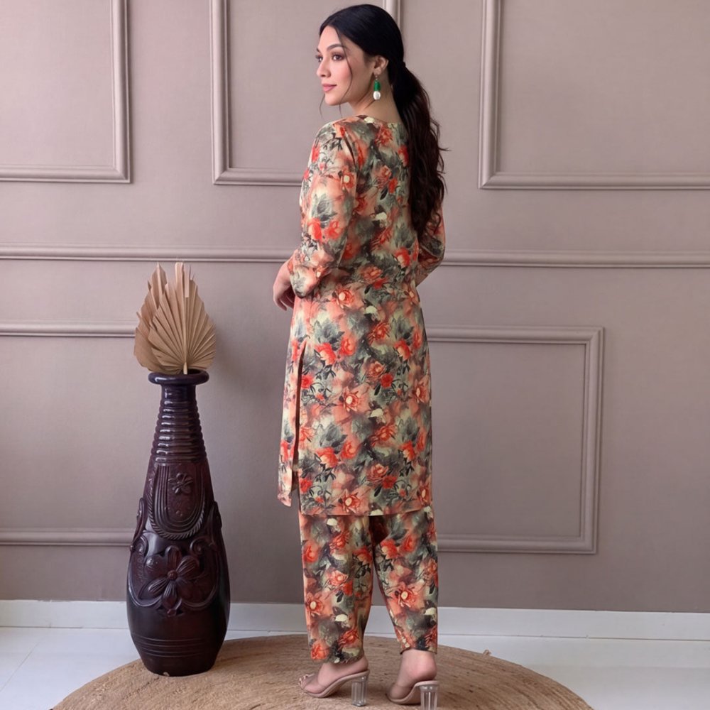 2 pcs Lawn All Over Unstitched Suit LC - 5053 - Ladies Choice
