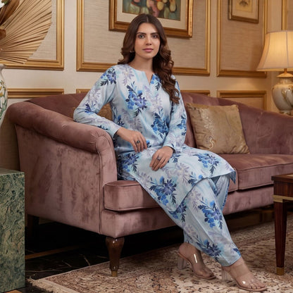 2 pcs Lawn All Over Unstitched Suit LC - 5057 - Ladies Choice