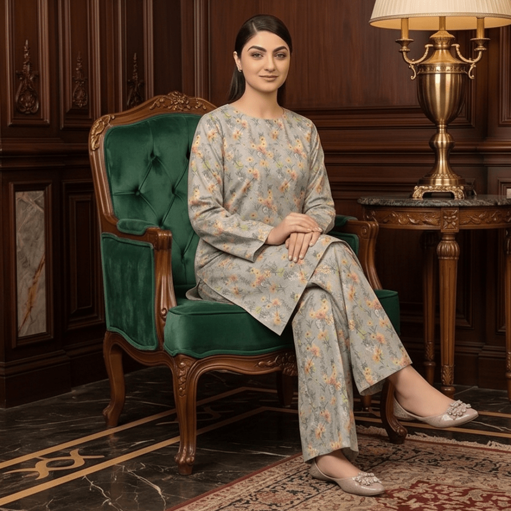2 Piece Premium Lawn Unstitched Suit (Kurta & Trouser) LC-5073 - Ladies Choice