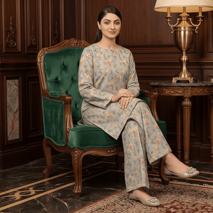 2 Piece Premium Lawn Unstitched Suit (Kurta & Trouser) LC-5073 - Ladies Choice