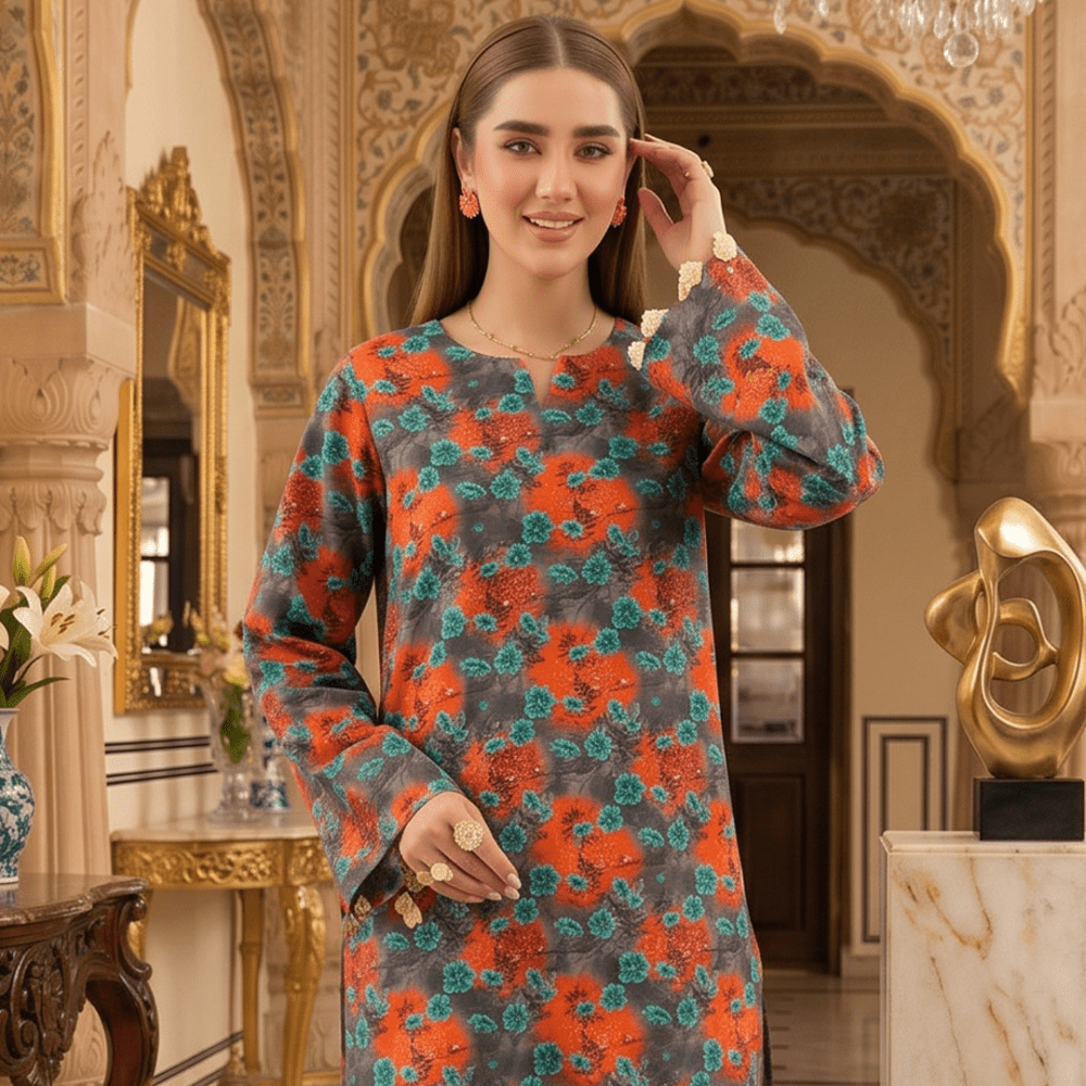 2 Piece Premium Lawn Unstitched Suit (Kurta & Trouser) LC-5074 - Ladies Choice