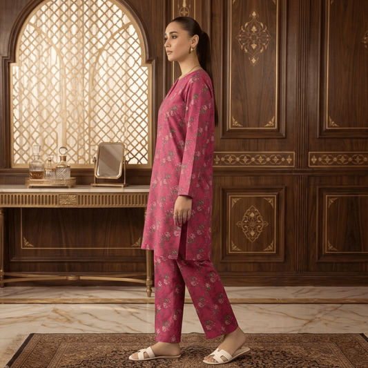 2 Piece Premium Lawn Unstitched Suit (Kurta & Trouser) LC-5076 - Ladies Choice