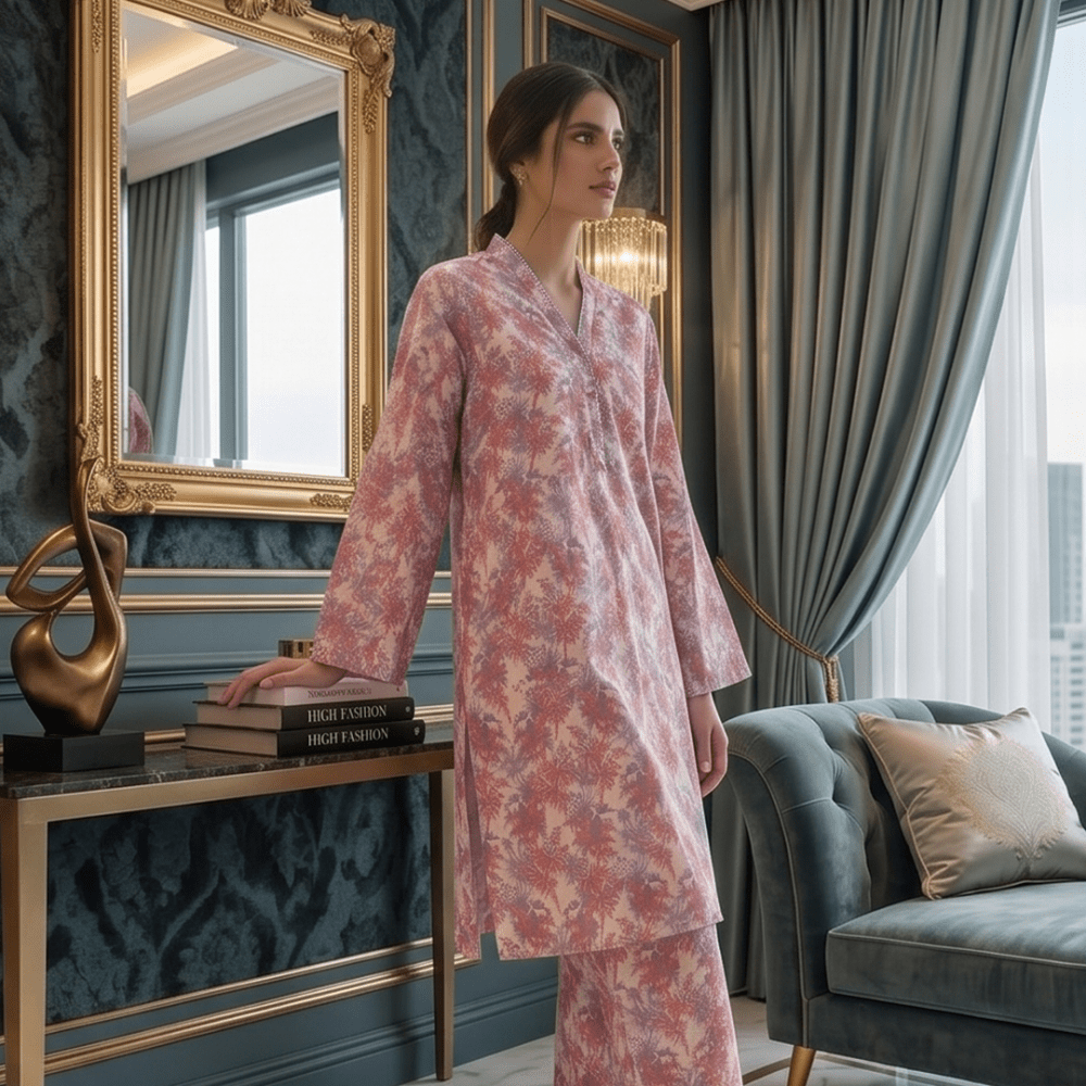 2 Piece Premium Lawn Unstitched Suit (Kurta & Trouser) LC-5078 - Ladies Choice