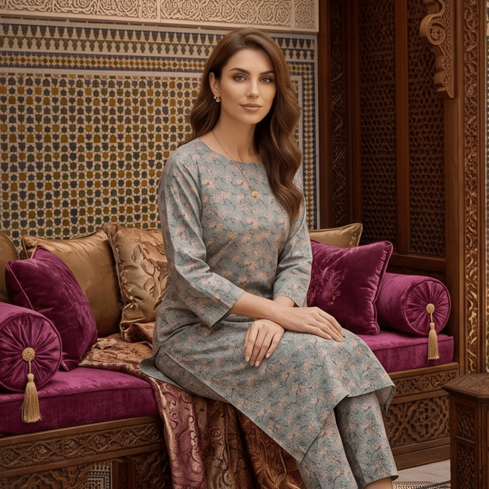 2 Piece Premium Lawn Unstitched Suit (Kurta & Trouser) LC-5082 - Ladies Choice