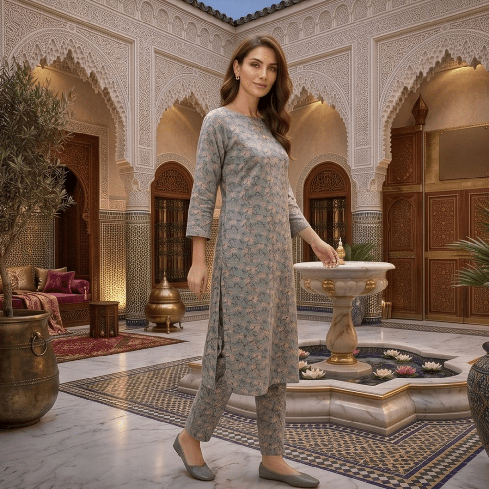 2 Piece Premium Lawn Unstitched Suit (Kurta & Trouser) LC-5082 - Ladies Choice