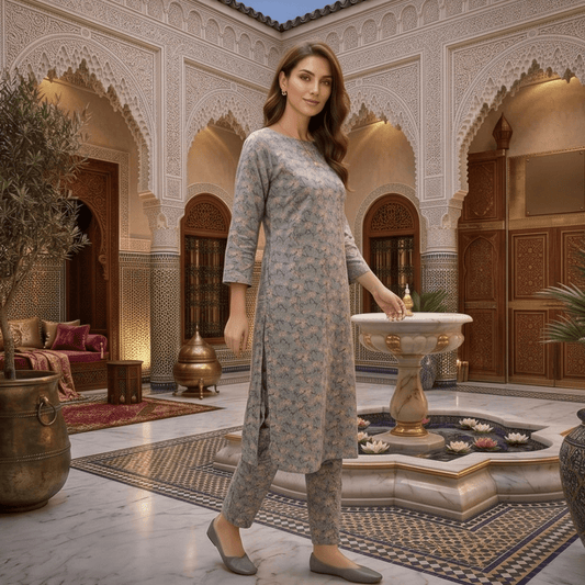2 Piece Premium Lawn Unstitched Suit (Kurta & Trouser) LC-5082 - Ladies Choice
