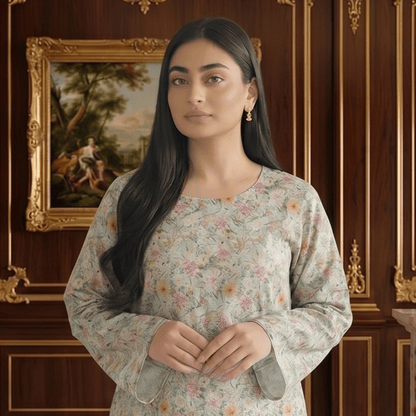 2 Piece Premium Lawn Unstitched Suit (Kurta & Trouser) LC-5083 - Ladies Choice