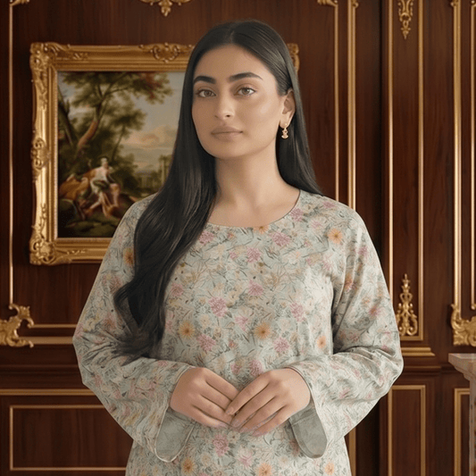 2 Piece Premium Lawn Unstitched Suit (Kurta & Trouser) LC-5083 - Ladies Choice