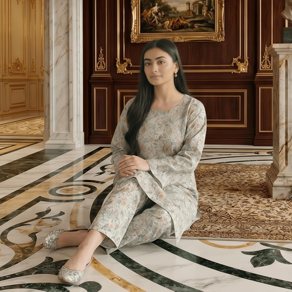 2 Piece Premium Lawn Unstitched Suit (Kurta & Trouser) LC-5083 - Ladies Choice