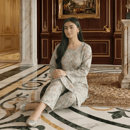 2 Piece Premium Lawn Unstitched Suit (Kurta & Trouser) LC-5083 - Ladies Choice