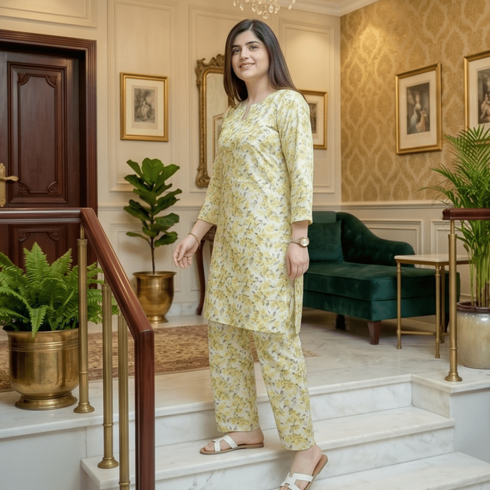 2 Piece Premium Lawn Unstitched Suit (Kurta & Trouser) LC-5084 - Ladies Choice