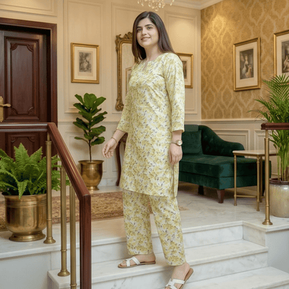 2 Piece Premium Lawn Unstitched Suit (Kurta & Trouser) LC-5084 - Ladies Choice