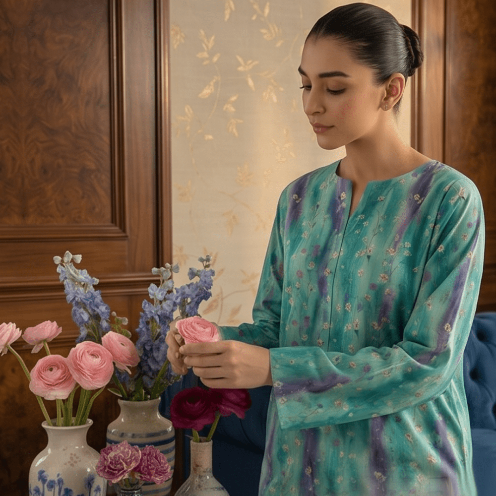 2 Piece Premium Lawn Unstitched Suit (Kurta & Trouser) LC-5088 - Ladies Choice