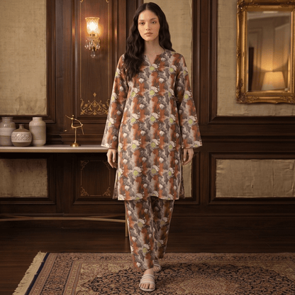 2 Piece Premium Lawn Unstitched Suit (Kurta & Trouser) LC-5092 - Ladies Choice