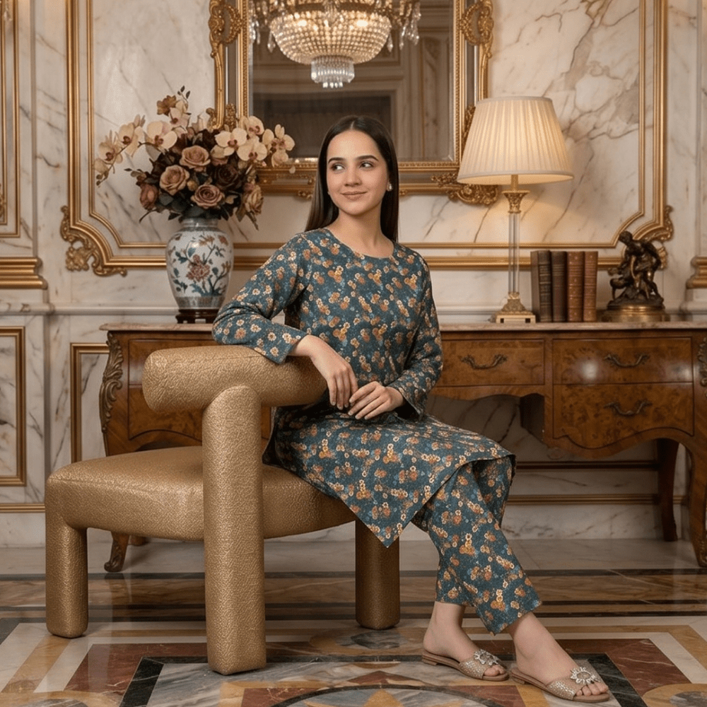 2 Piece Premium Lawn Unstitched Suit (Kurta & Trouser) LC-5093 - Ladies Choice