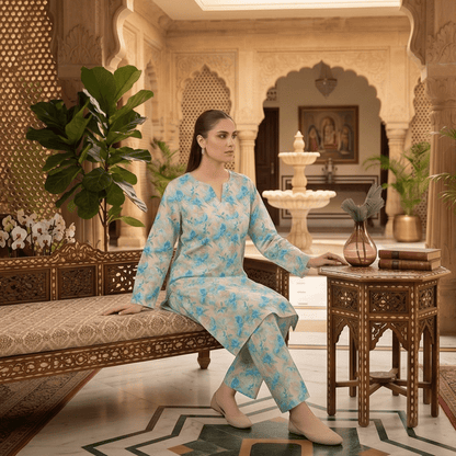 2 Piece Premium Lawn Unstitched Suit (Kurta & Trouser) LC-5099 - Ladies Choice