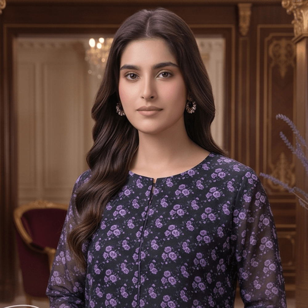 2 Piece Premium Lawn Unstitched Suit (Kurta & Trouser) LC-5100 - Ladies Choice