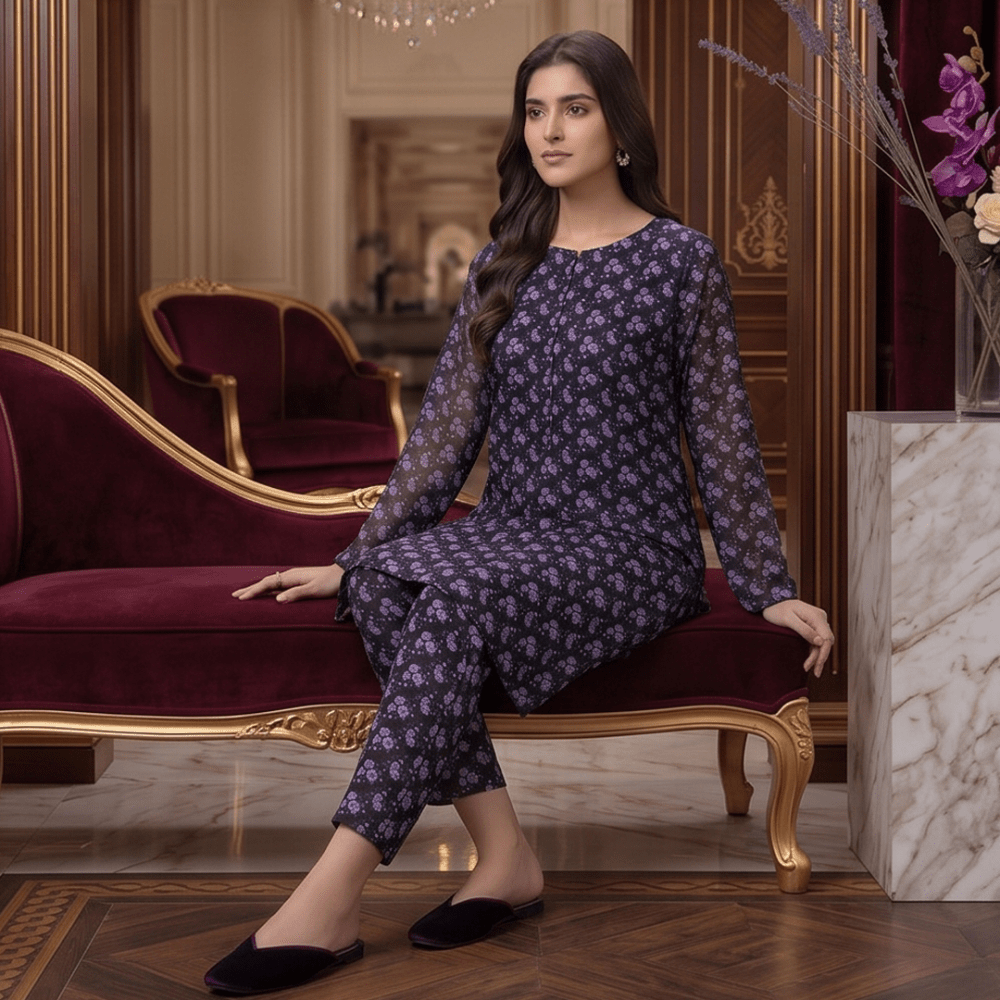 2 Piece Premium Lawn Unstitched Suit (Kurta & Trouser) LC-5100 - Ladies Choice