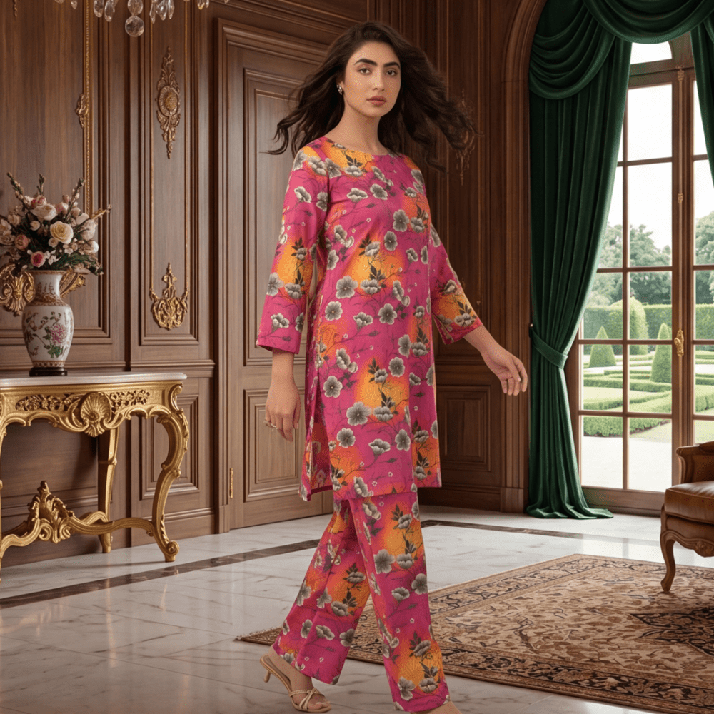 2 Piece Premium Lawn Unstitched Suit (Kurta & Trouser) LC-5101 - Ladies Choice