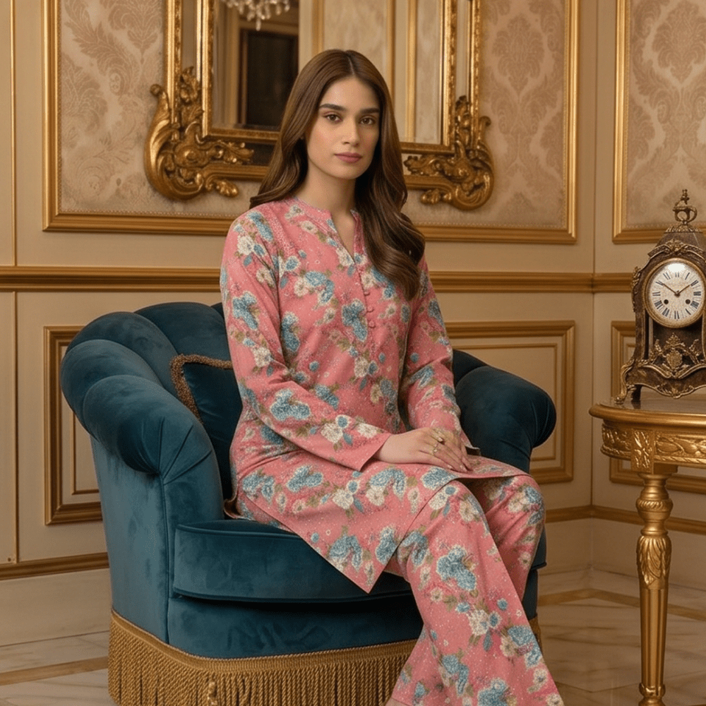 2 Piece Premium Lawn Unstitched Suit (Kurta & Trouser) LC-5102 - Ladies Choice